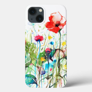 Funda Para iPhone 13 Ilustracion de las flores de color de agua colorid