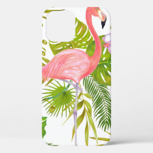 Funda Para iPhone 12 Ilustracion de marcador de color de flamingo rosa 