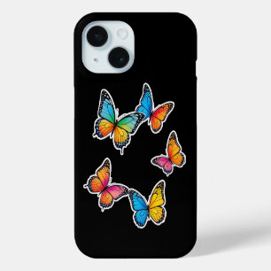 Funda Para iPhone 15 Ilustracion de mariposa colorida