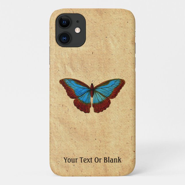 Funda De Case-Mate Para iPhone Ilustracion de mariposa de época (Reverso)