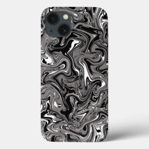 Funda Para iPhone 13 Ilustracion de mármol abstracto negro