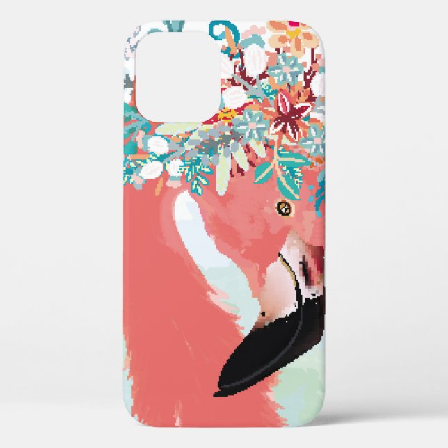 Funda De Case-Mate Para iPhone Ilustracion de moda con flamingoflami rosa dibujad (Reverso )
