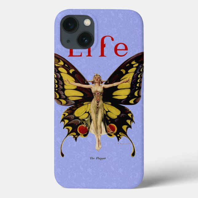 Funda De Case-Mate Para iPhone Ilustración de Mujer Volando Mariposa Flapper (Reverso)