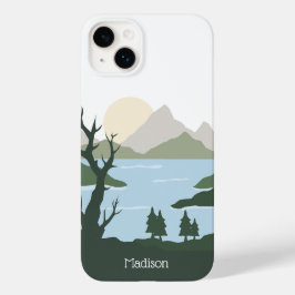 Funda Para iPhone 14 Plus De Case-Mate Ilustracion de naturaleza de nombre personalizado