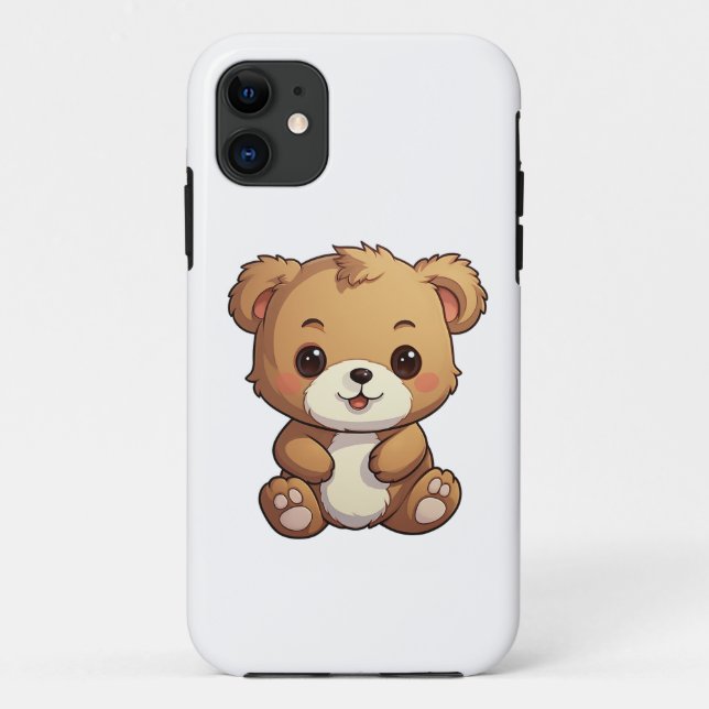 Funda De Case-Mate Para iPhone ilustracion de oso personalizado (Reverso)