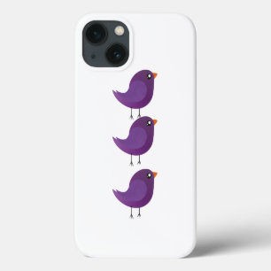 Funda Para iPhone 13 Ilustración de pajarito morado lindo