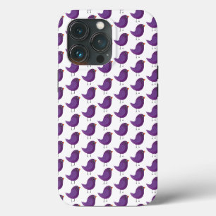 Funda Para iPhone 13 Pro Ilustración de pajarito morado lindo