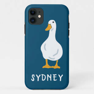 Funda Para iPhone 11 Ilustracion de pato blanco personalizado