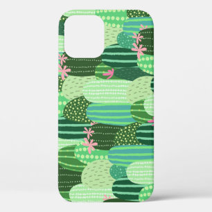 Funda Para iPhone 12 Ilustracion de patrón de Cactus sin soldadura de c