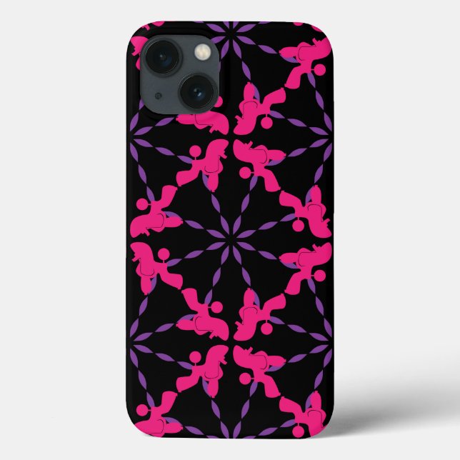 Funda De Case-Mate Para iPhone Ilustración de patrón de caniche personalizable  (Reverso)