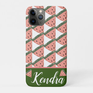 Funda Para iPhone 11 Pro Ilustración de patrón de monograma de sandía de ve