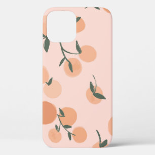Funda Para iPhone 12 Ilustracion de patrón de naranja o cerezo a mano a