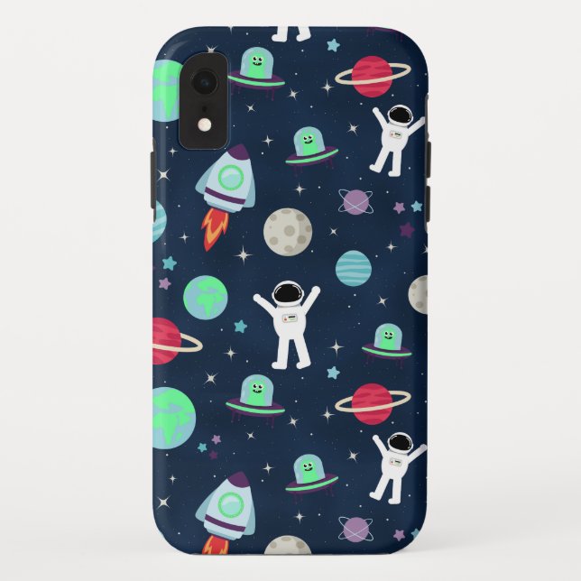 Funda De Case-Mate Para iPhone Ilustración de patrón espacial (Reverso)