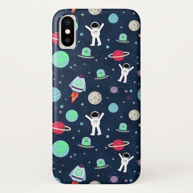 Funda De Case-Mate Para iPhone Ilustración de patrón espacial (Reverso)