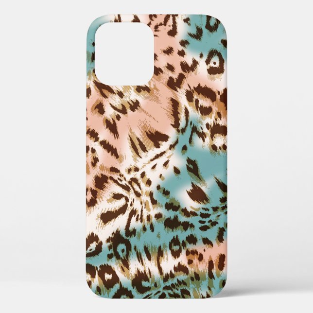 Funda De Case-Mate Para iPhone Ilustracion de patrón leopardo, impresión animal  (Reverso )