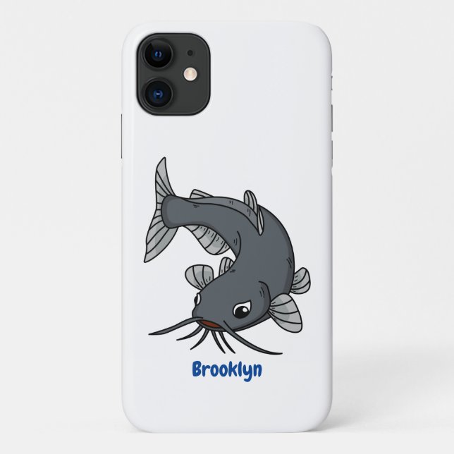 Funda De Case-Mate Para iPhone Ilustracion de personalizado de bagre cúbico (Reverso)