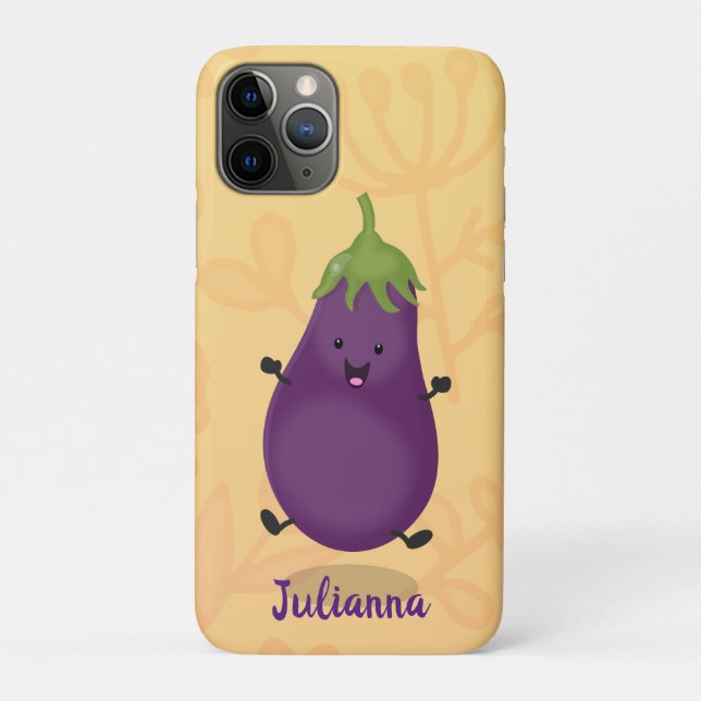 Funda De Case-Mate Para iPhone Ilustracion de personalizado de berenjenas de bere (Reverso)