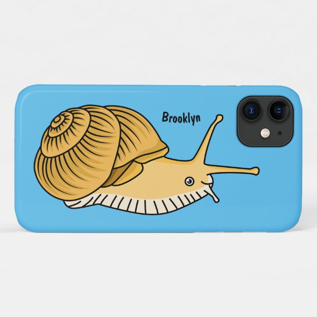 Funda De Case-Mate Para iPhone Ilustracion de personalizado de caracol amarillo (Reverso (horizontal))