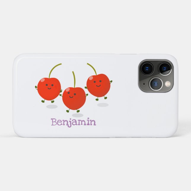 Funda De Case-Mate Para iPhone Ilustracion de personalizado de cerezas rojas de s (Reverso (horizontal))