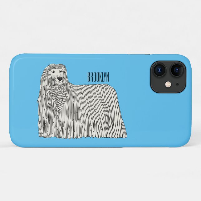 Funda De Case-Mate Para iPhone Ilustracion de personalizado de perro de Komondor (Reverso (horizontal))