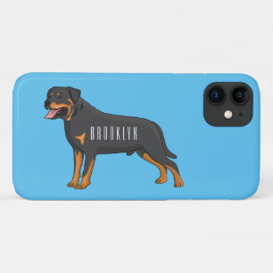 Funda Para iPhone 11 Ilustracion de personalizado de perro de Rottweile