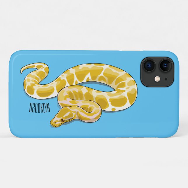 Funda De Case-Mate Para iPhone Ilustracion de personalizado de pitón birmano (Reverso (horizontal))