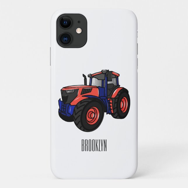 Funda De Case-Mate Para iPhone Ilustracion de personalizado de tractores (Reverso)