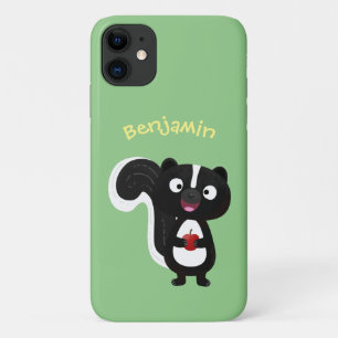 Funda Para iPhone 11 Ilustracion de personalizado de zorrillo alegre