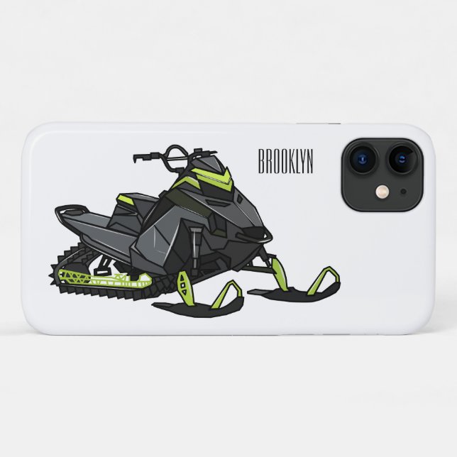 Funda De Case-Mate Para iPhone Ilustracion de personalizado para motos de nieve (Reverso (horizontal))