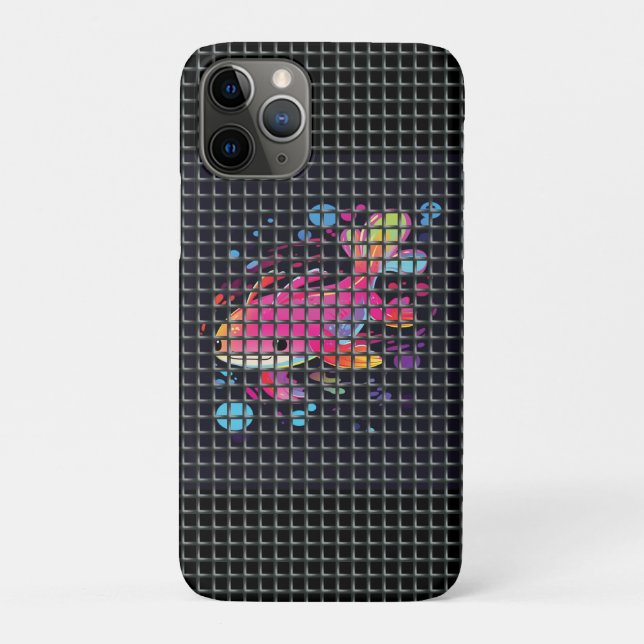 Funda De Case-Mate Para iPhone Ilustración de pez detrás de red (Reverso)