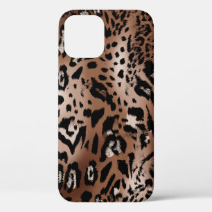 Funda Para iPhone 12 Ilustracion de piel de leopardo tejido de patrones