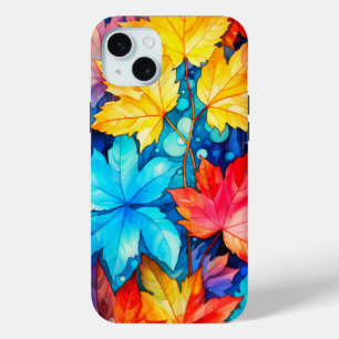Funda Para iPhone 15 Mini Ilustracion de Saltos de Otoño de Vibrante Artísti