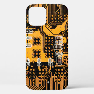 Funda Para iPhone 12 Ilustración de textura de microesquema,microchip,r
