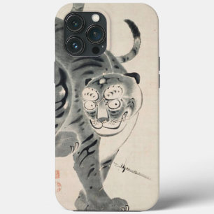 Funda Para iPhone 13 Pro Max Ilustracion de tigres por Ito Jakuchu