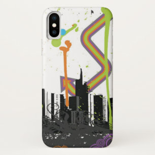 Funda Para iPhone X Ilustracion de un paisaje urbano sucio