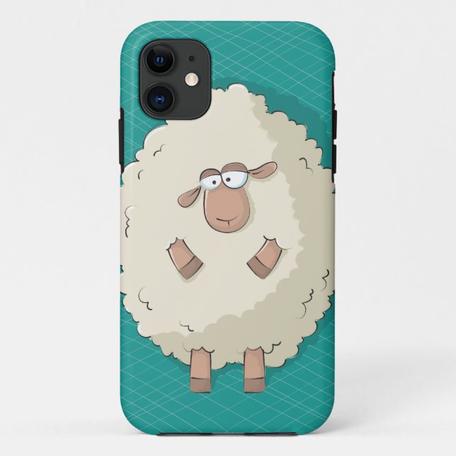 Funda De Case-Mate Para iPhone Ilustracion de una oveja gigante linda y divertida (Reverso)