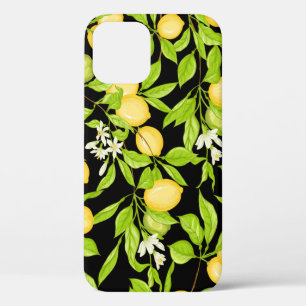 Funda Para iPhone 12 Ilustracion de vintage de rama de árbol limón
