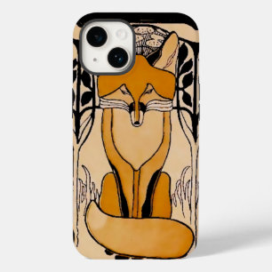 Funda Para iPhone 14 De Case-Mate Ilustración de zorros Art Nouveau   Vida silvestre