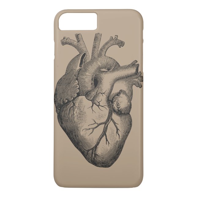 Funda De Case-Mate Para iPhone Ilustracion del corazón del vintage (Reverso)