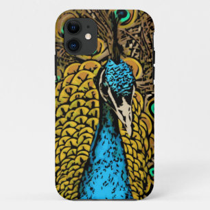 Funda Para iPhone 11 Ilustracion del esplendor del pavo real