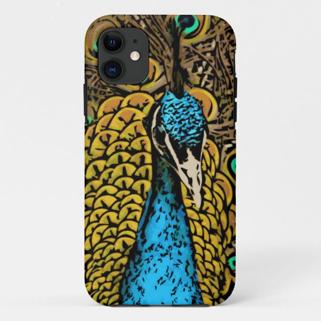 Funda De Case-Mate Para iPhone Ilustracion del esplendor del pavo real (Reverso)
