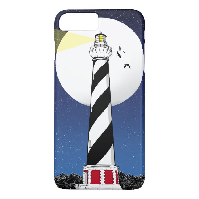 Funda De Case-Mate Para iPhone Ilustracion del faro de Cape Hatteras (Reverso)