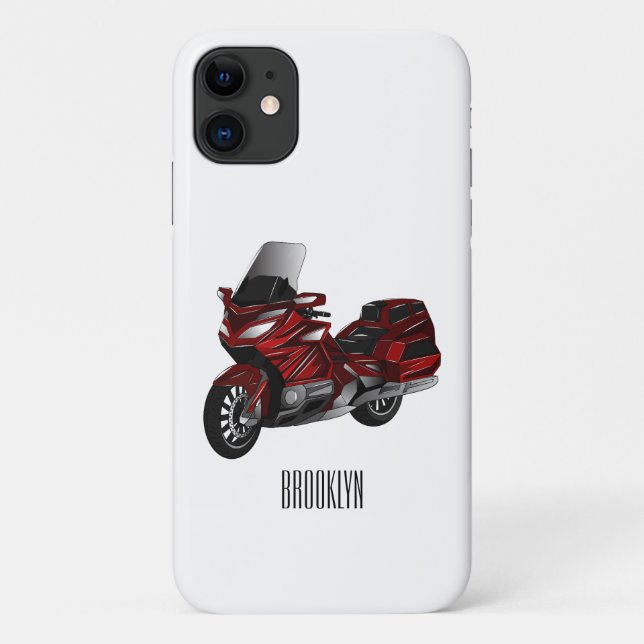 Funda De Case-Mate Para iPhone Ilustracion del personalizado de motocicleta de To (Reverso)