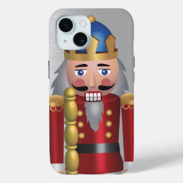 Funda Para iPhone 15 Ilustración del soldado Holly nutcracker Red Silve