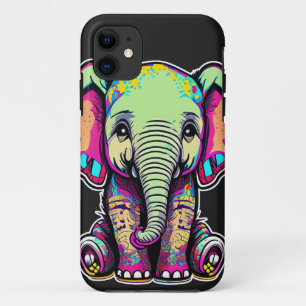Funda Para iPhone 11 Ilustración digital de un elefante bebé lindo sent