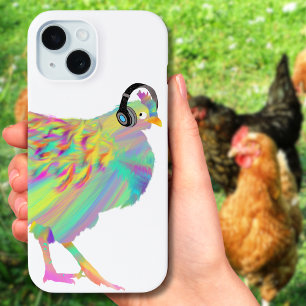 Funda Para iPhone 15 Ilustración divertida de pollo colorido