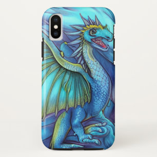 Funda Para iPhone X Ilustracion Dragón azul