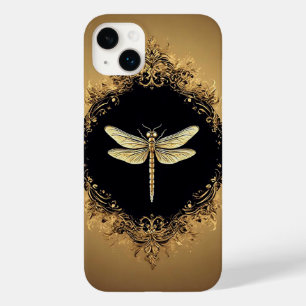 Funda Para iPhone 14 Plus De Case-Mate Ilustración elegante de libélula dorada