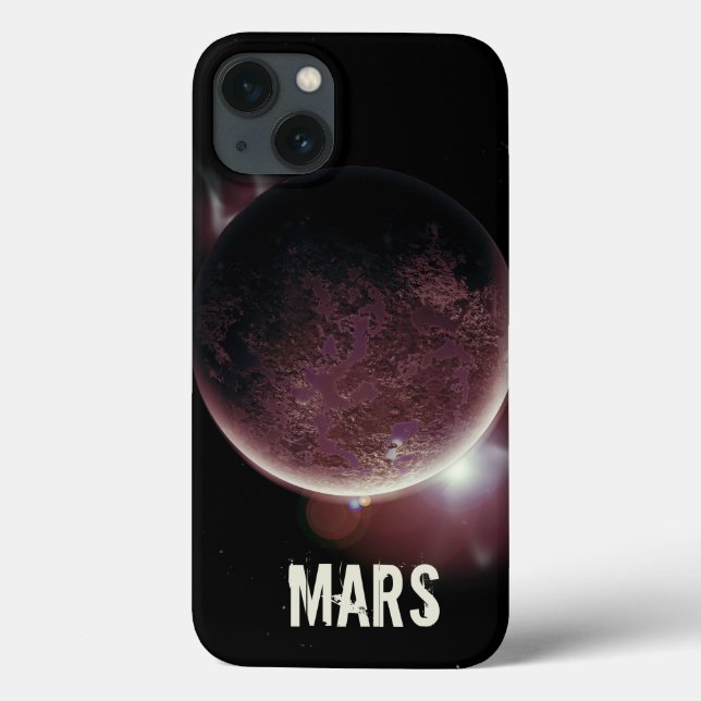 Funda De Case-Mate Para iPhone Ilustracion espacial 3d del planeta rojo de Marte (Reverso)