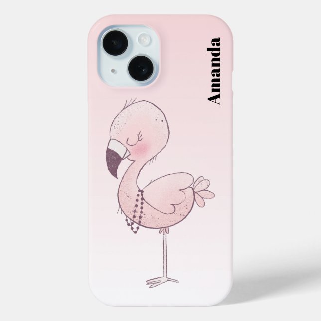 Funda De Case-Mate Para iPhone Ilustracion Flamingo Rosa (Reverso )